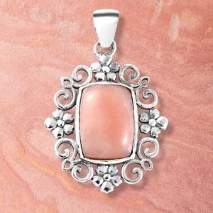 🔥PRICE DROP🔥NWT ARTISAN CRAFTED PERUVIAN PINK OPAL PENDANT IN STERLING SILVER